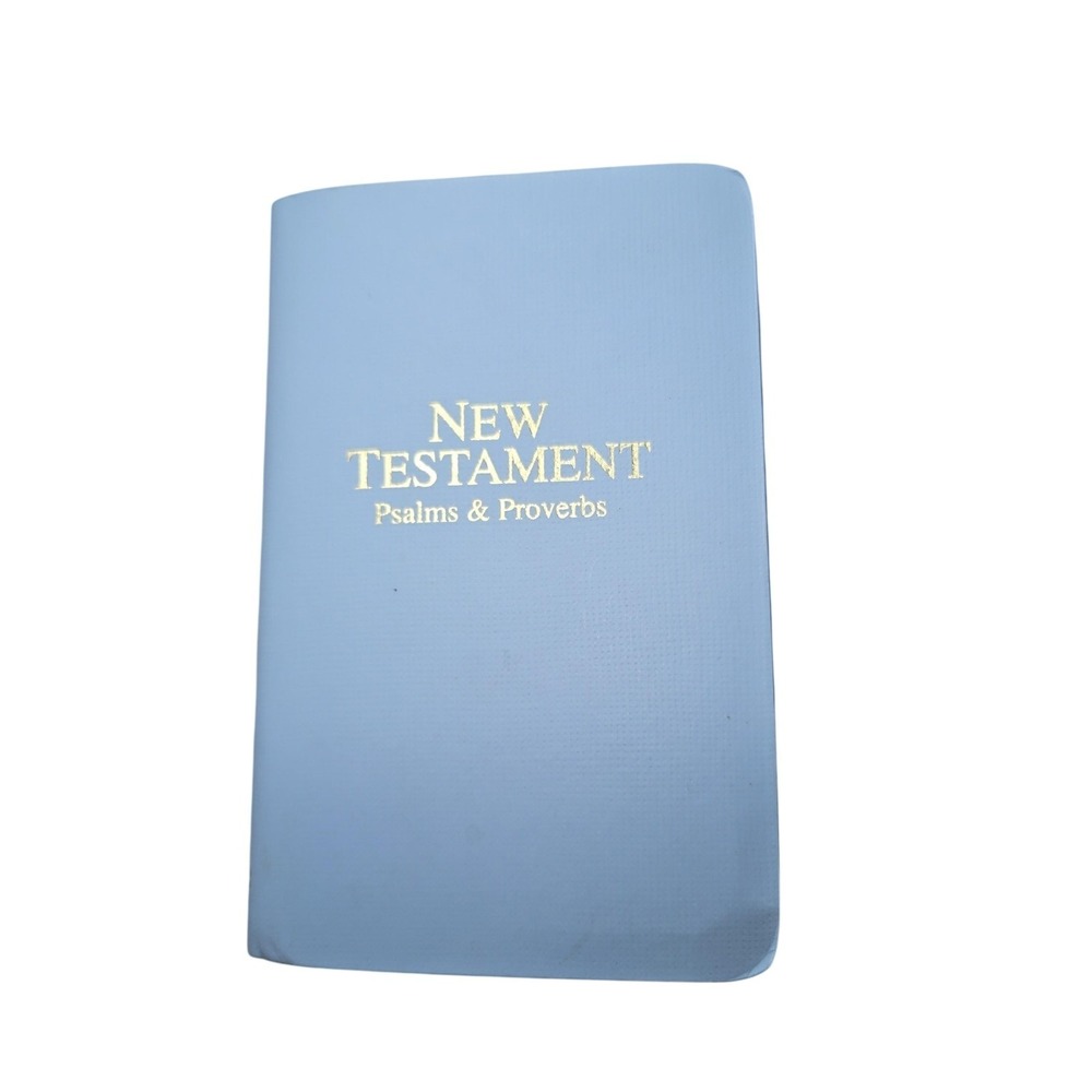 VTG 1968 Holy Bible KJV‎ New Testament Psalms Proverbs Mini Pocket Blue